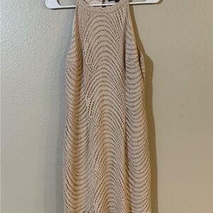 Gianni Bini Elegant Beige Knit Dress with fringe bottom Size Small.